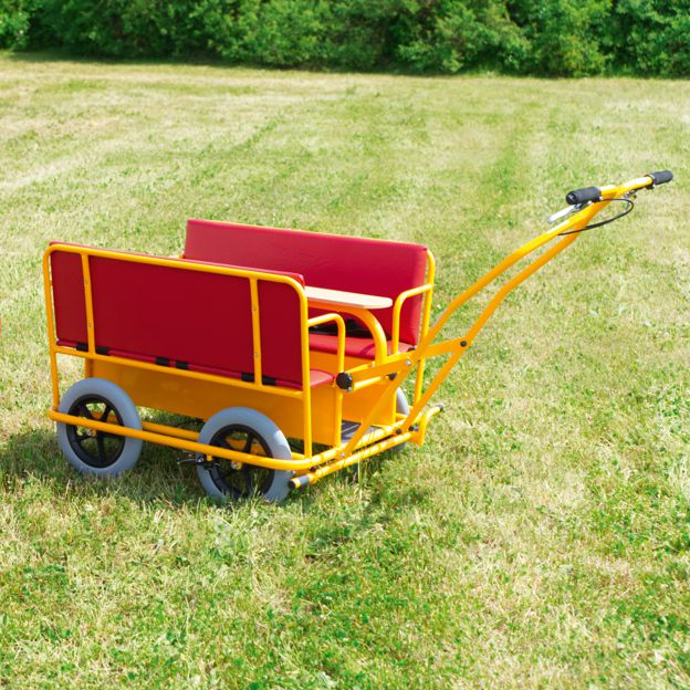 Kinderkrippenwagen Stahl gelb für 6 Kinder